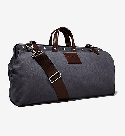 Canvas Weekender Bag, Gray